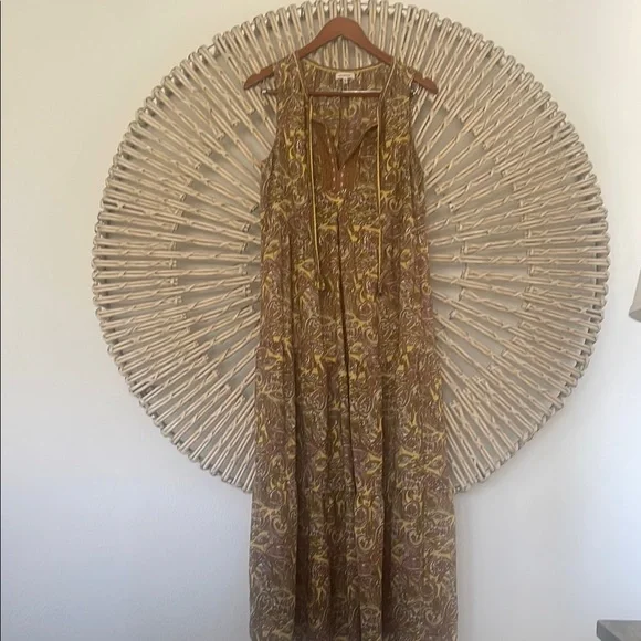 Max Studio Gold and Brown Halter Maxi Sundress - Picture 1 of 4